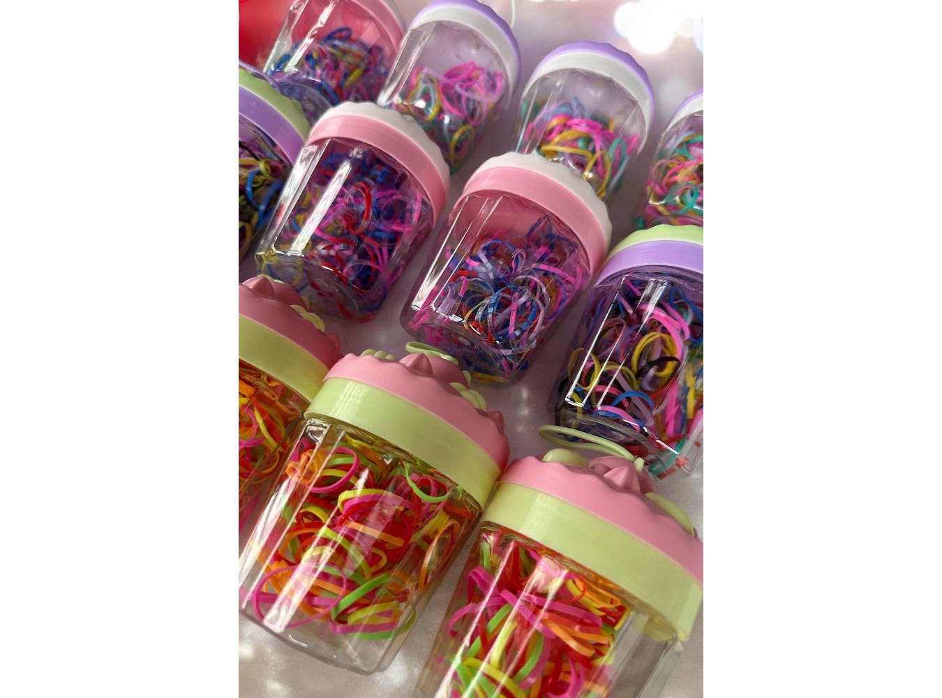 12li Karışık Renk Cupcake Figürlü Perma Lastik Toka Set