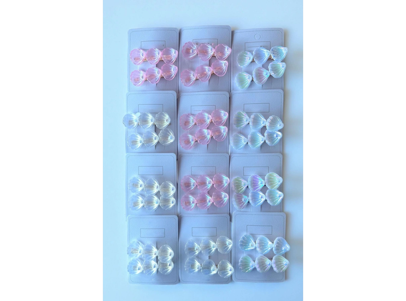 12li Karışık Renk Deniz Kabuğu Ve İnci Detaylı Yan Toka Set