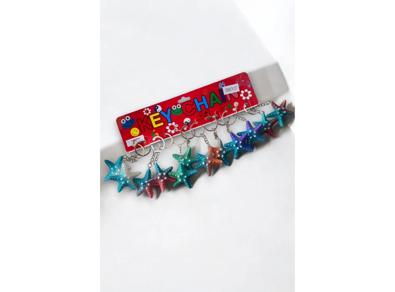 12li Karışık Renk Deniz Yıldızı Figürlü Anahtarlık Set