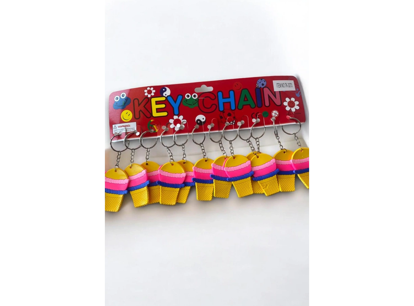 12li Karışık Renk Dondurma Figürlü Anahtarlık Set
