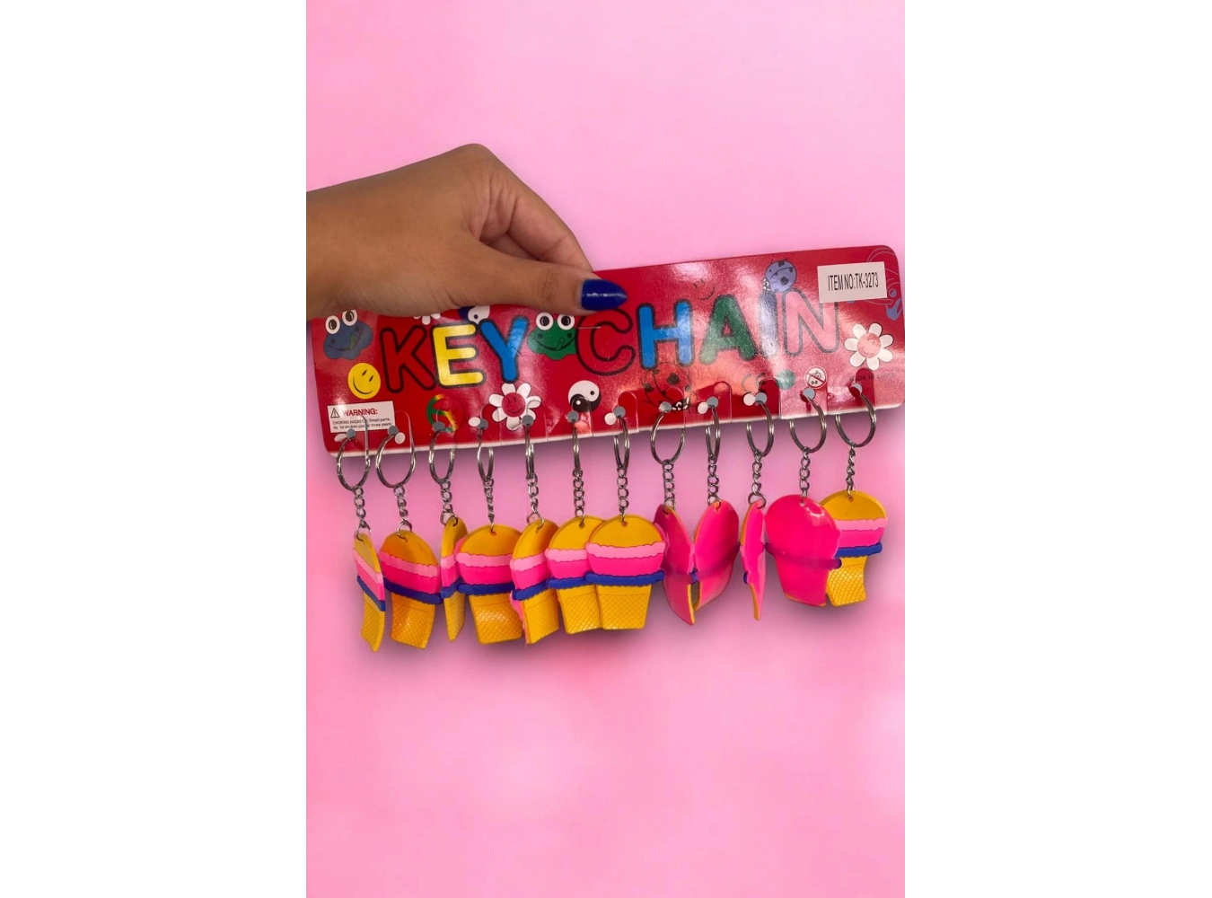 12li Karışık Renk Dondurma Figürlü Anahtarlık Set