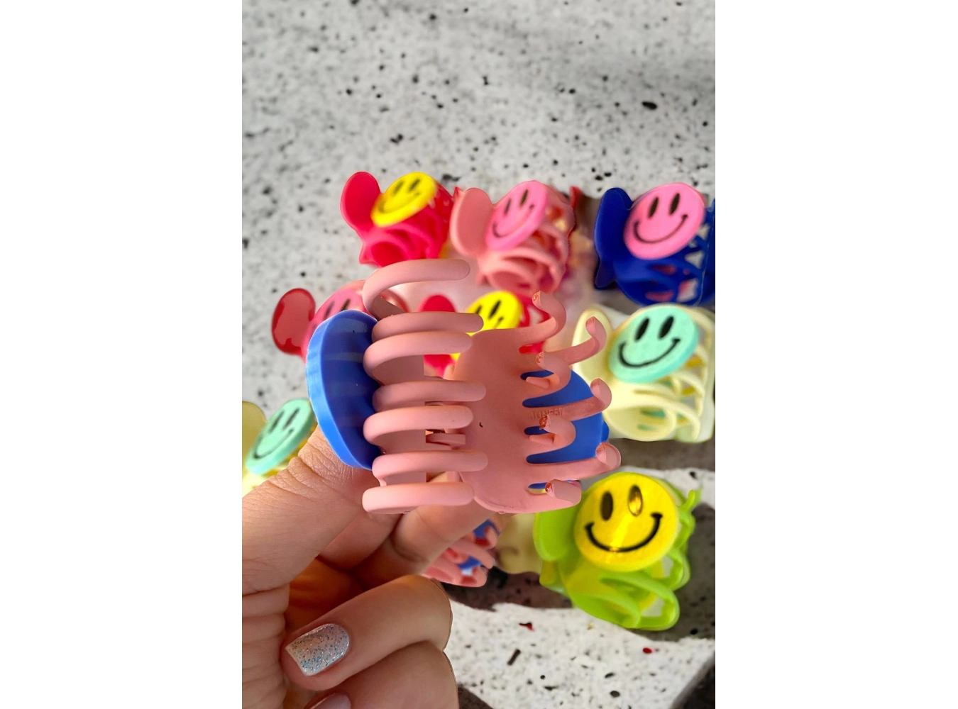 12li Karışık Renk Emoji Figürlü Mandal Toka Set