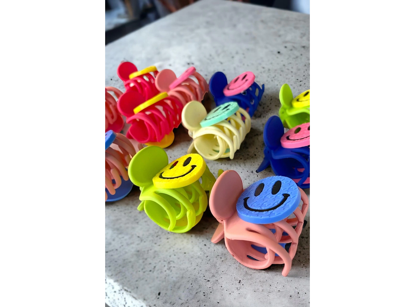 12li Karışık Renk Emoji Figürlü Mandal Toka Set