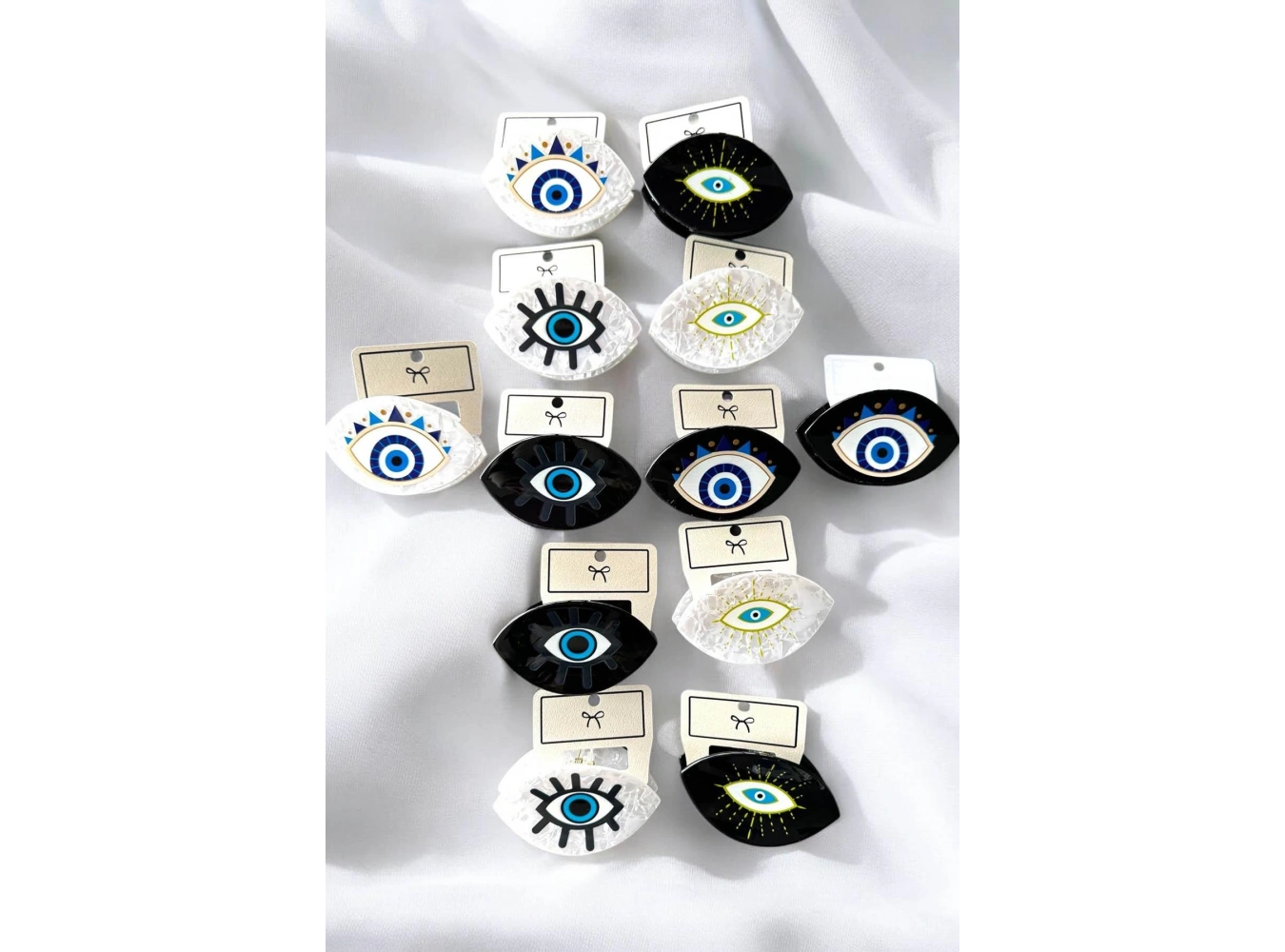 12li Karışık Renk Göz Figürlü Mandal Toka Set