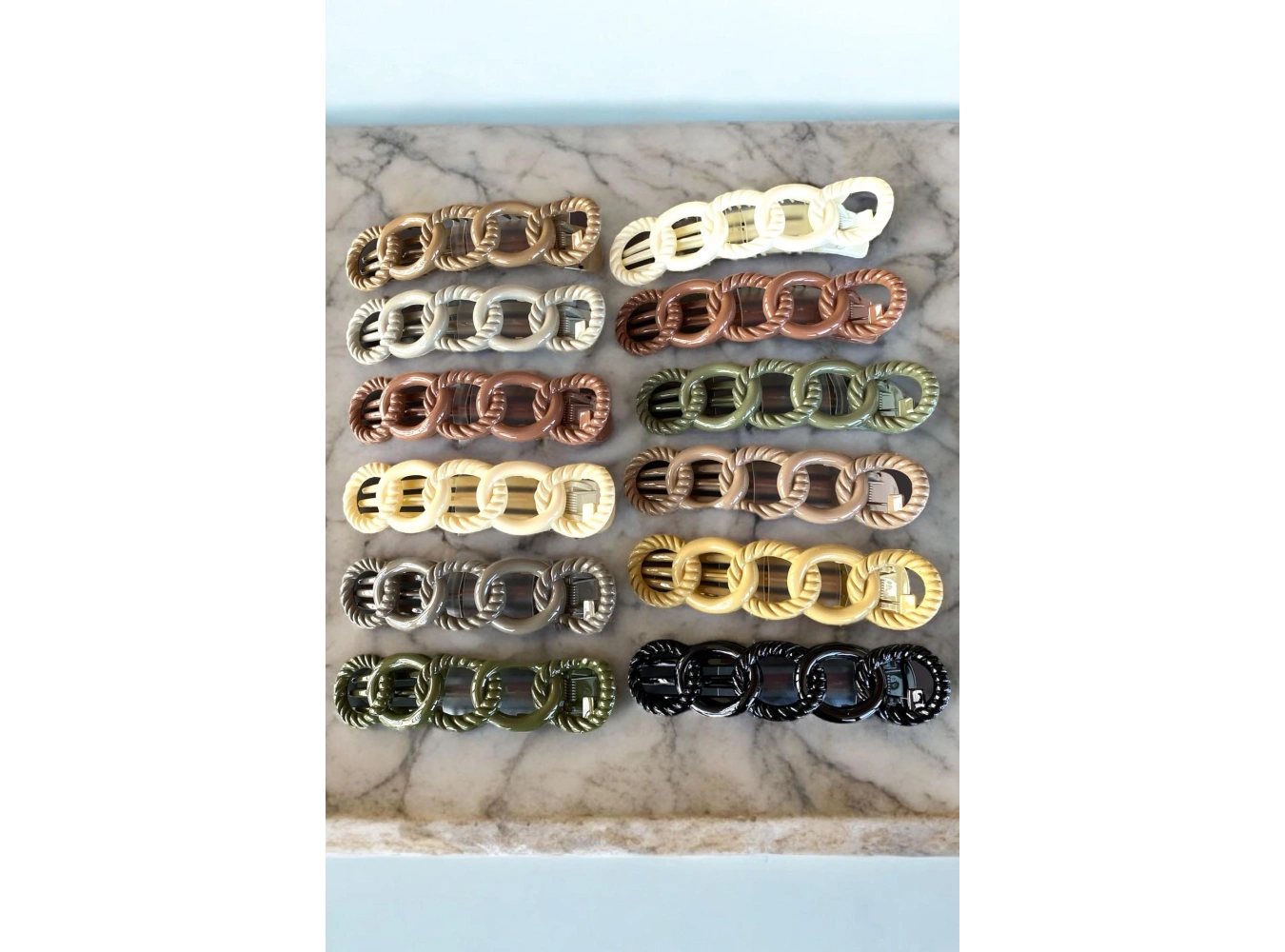 12li Karışık Renk Halka Detaylı Pens Toka Set