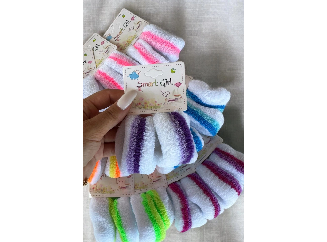 12li Karışık Renk Havlu Toka Set