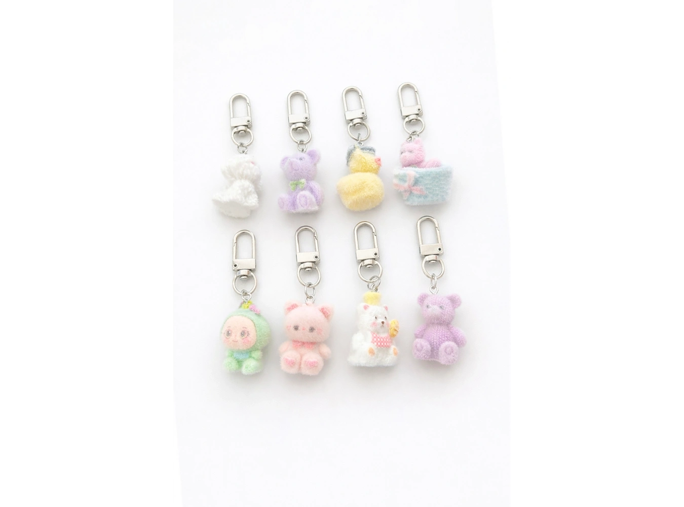 12li Karışık Renk Hayvan Figürlü Anahtarlık/ Charm Set