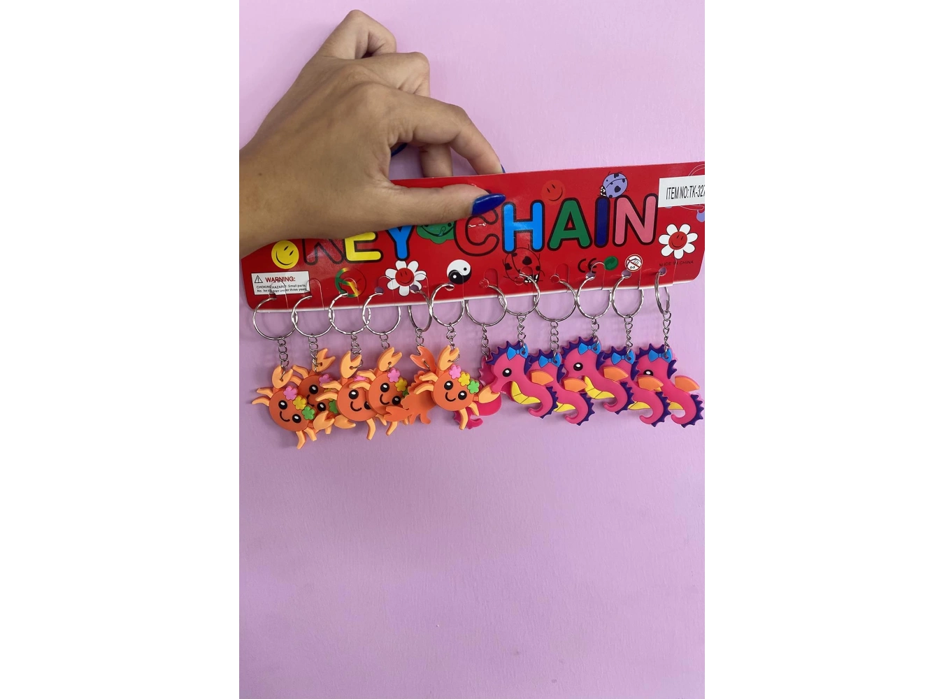 12li Karışık Renk Hayvan Figürlü Anahtarlık Set