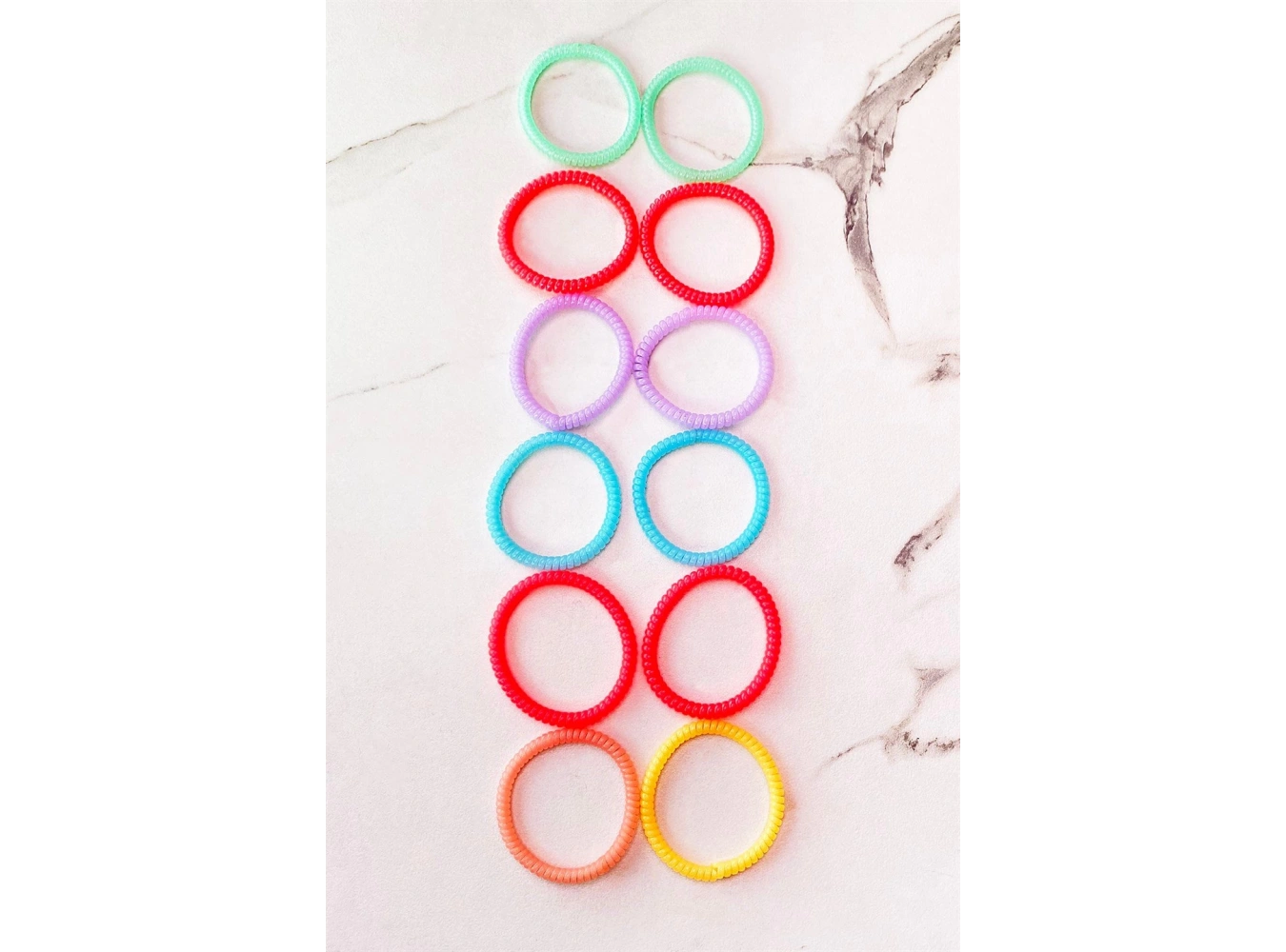 12li Karışık Renk Helezon Lastik Toka Set