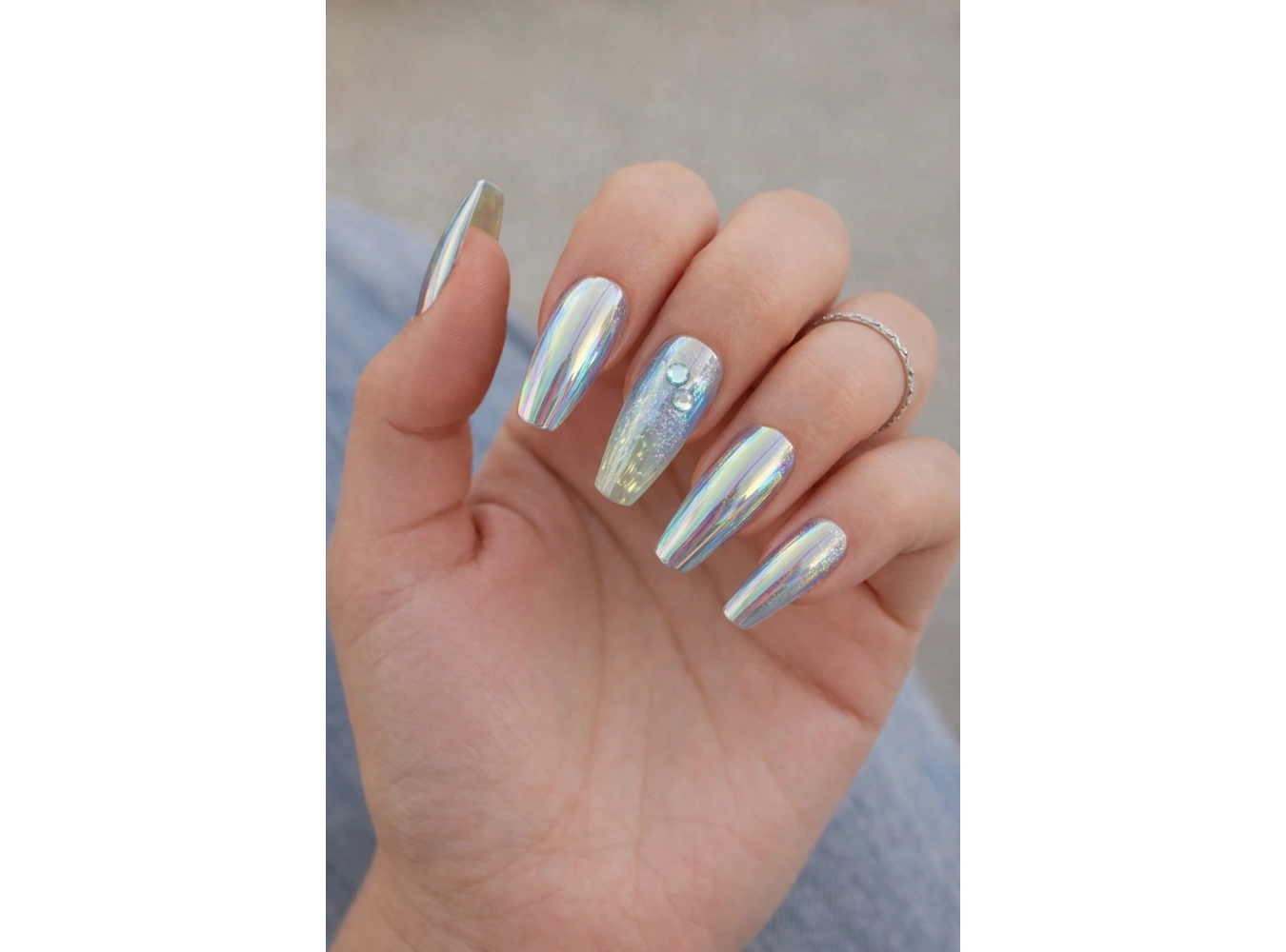 12li Karışık Renk Jel Görünümlü Takma Tırnak (Yapıştırıcılı)