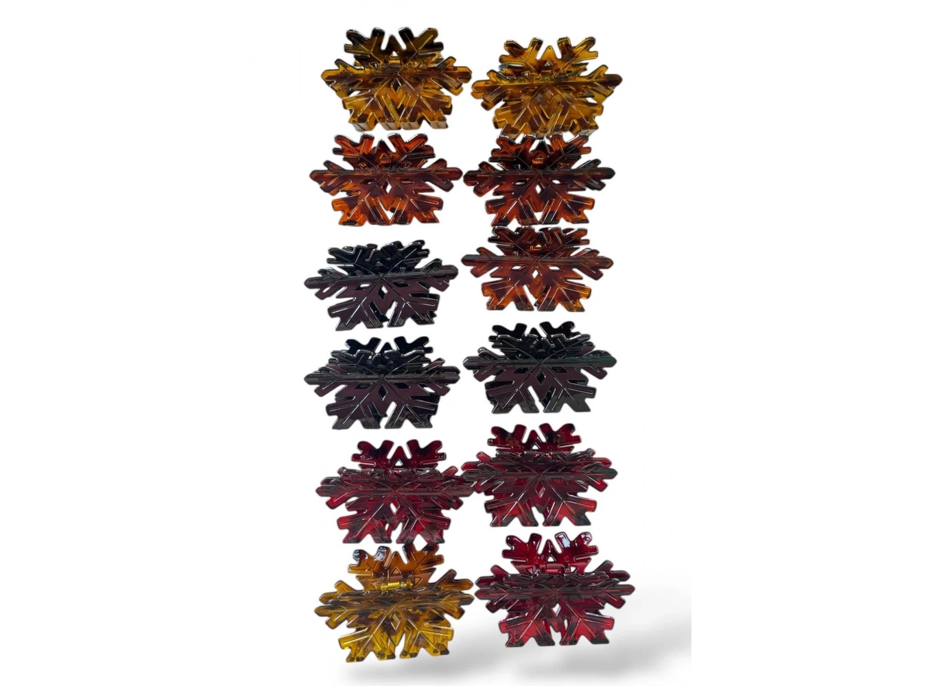 12li Karışık Renk Kar Tanesi Figürlü Mandal Toka Set