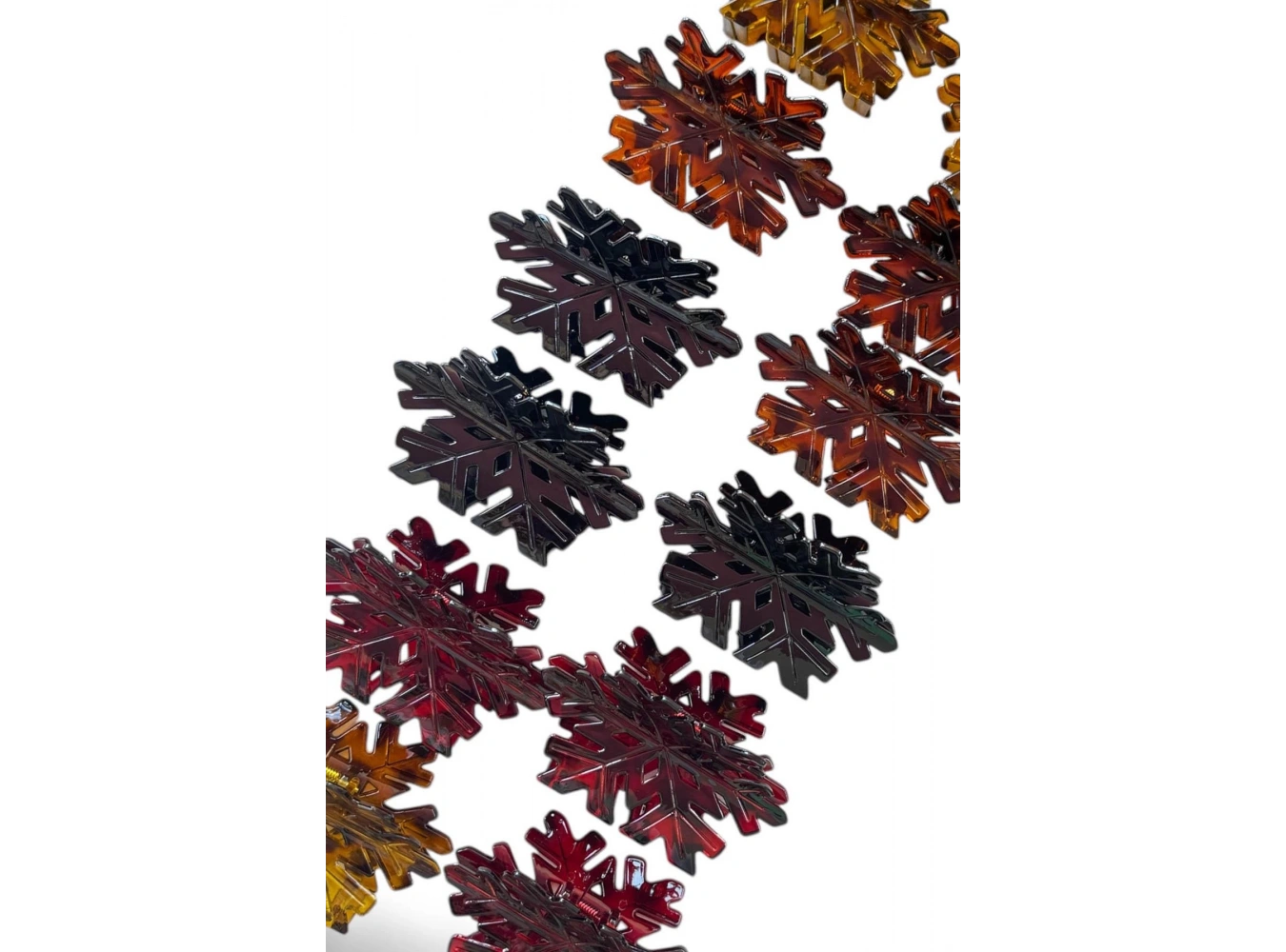 12li Karışık Renk Kar Tanesi Figürlü Mandal Toka Set