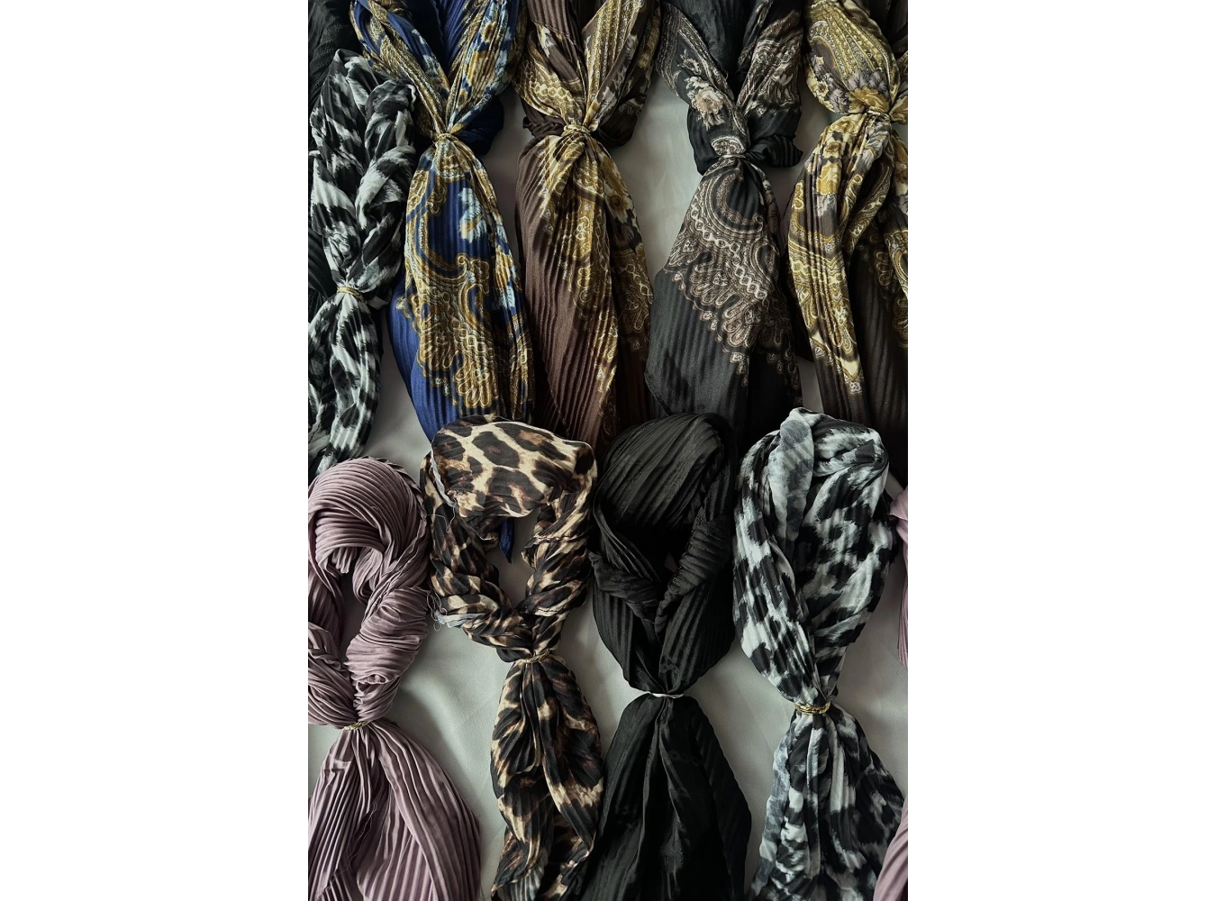 12li Karışık Renk Karışık Desenli Fular