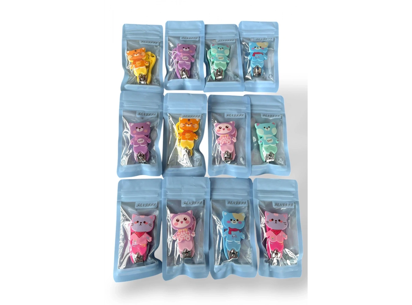 12li Karışık Renk Karışık Figürlü Tırnak Makası/Anahtarlık Set