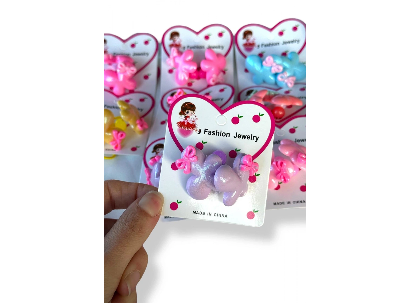 12li Karışık Renk Kelebek Figürlü Lastik Toka Set