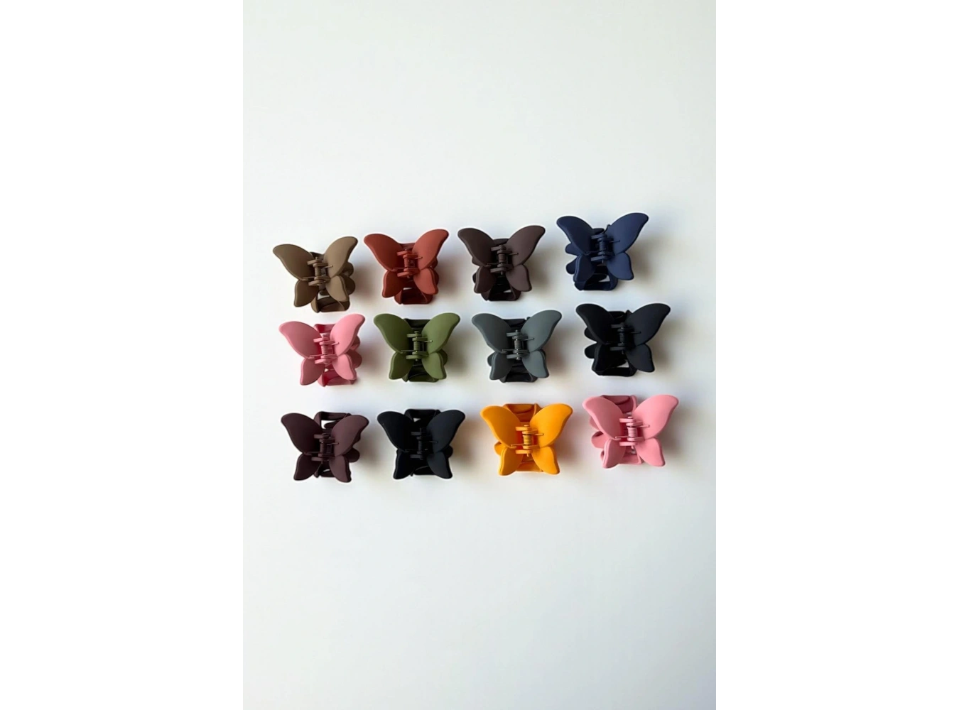 12li Karışık Renk Kelebek Figürlü Mandal Toka Set