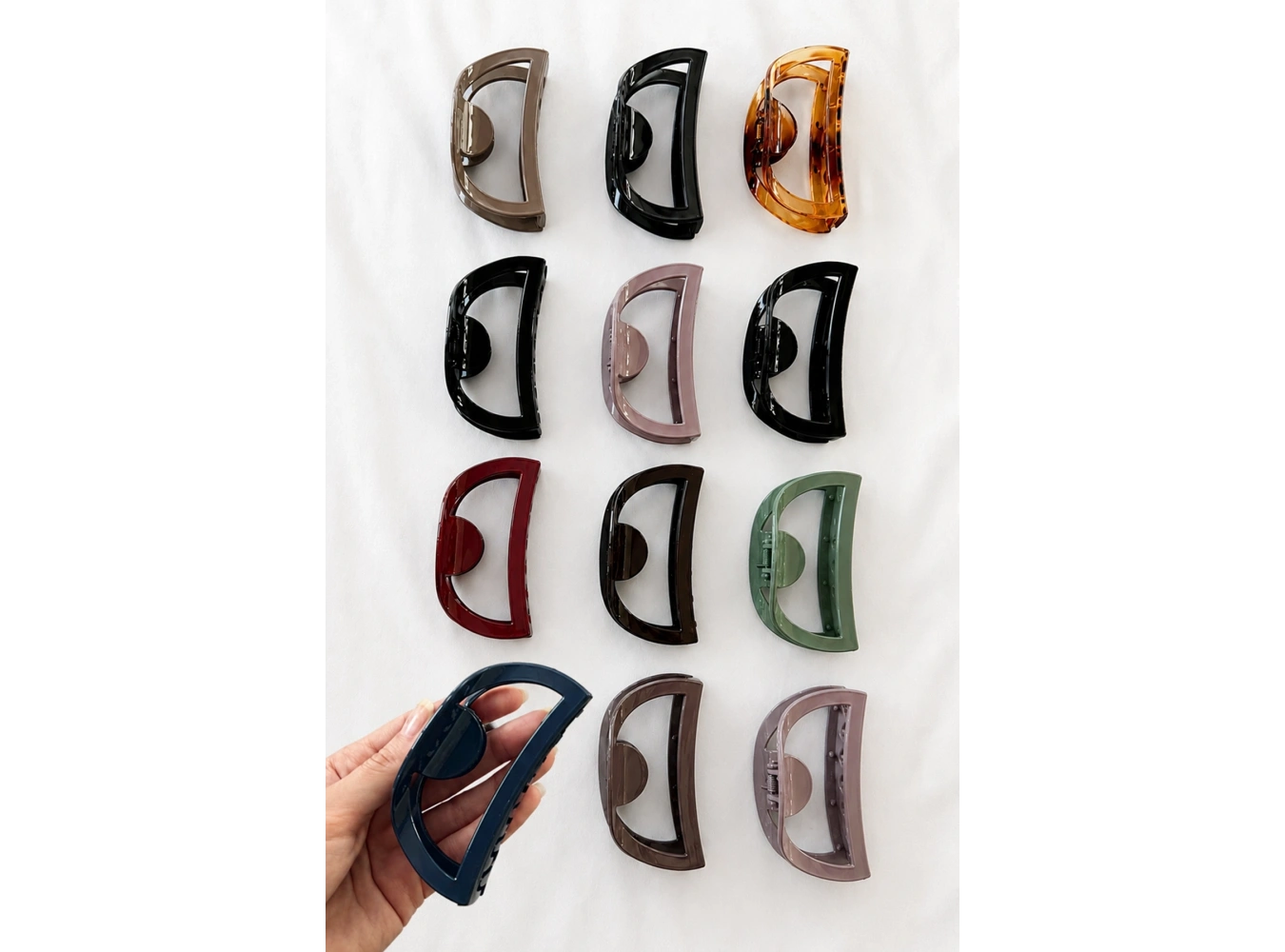 12li  Karışık Renk Kemik Mandal Toka Set