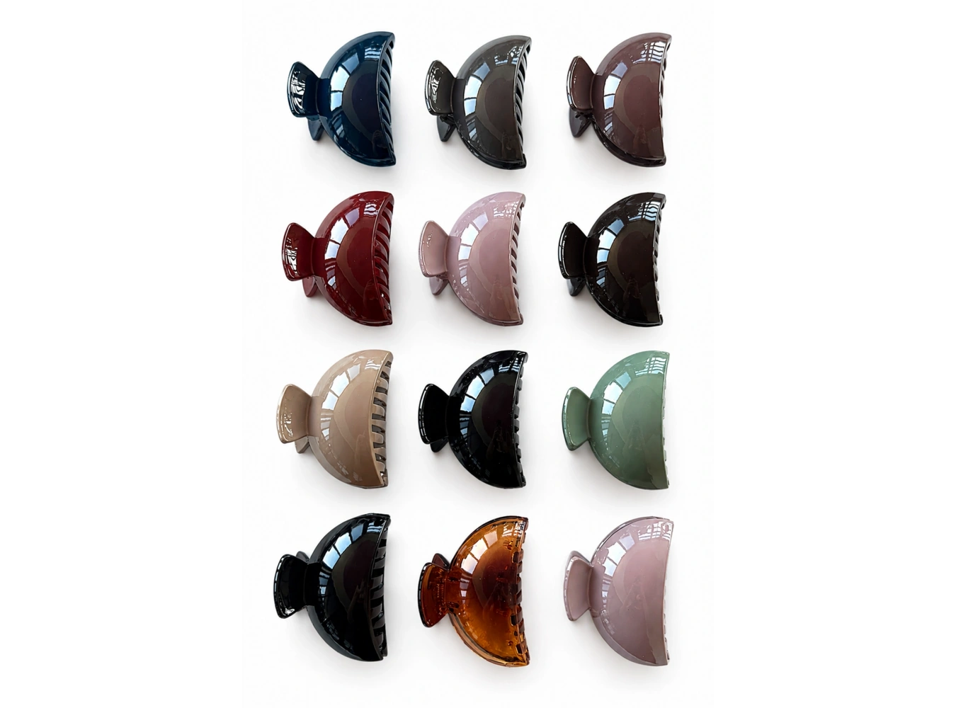 12li  Karışık Renk Kemik Mandal Toka Set
