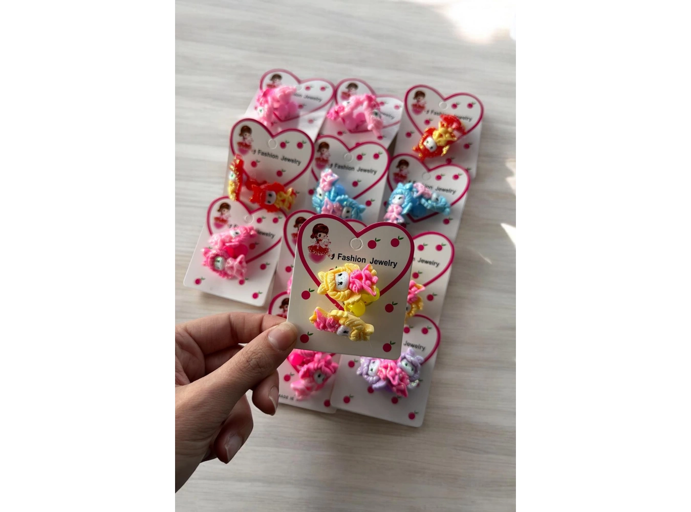 12li Karışık Renk Kız Çocuk Lastik Toka Set