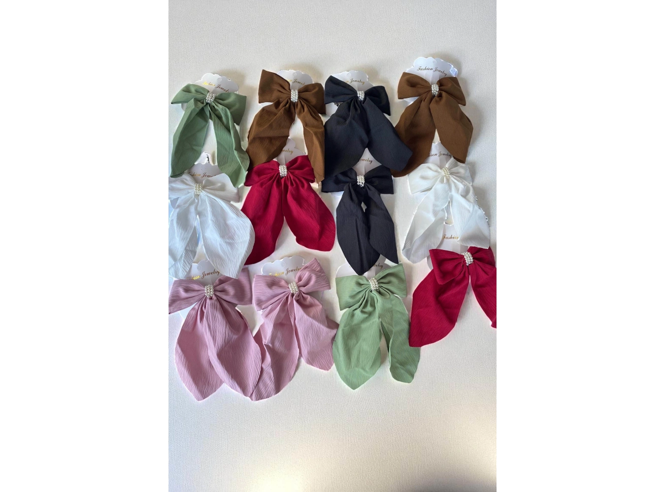 12li Karışık Renk Kurdele Figürlü İnci Detaylı Otomat Toka