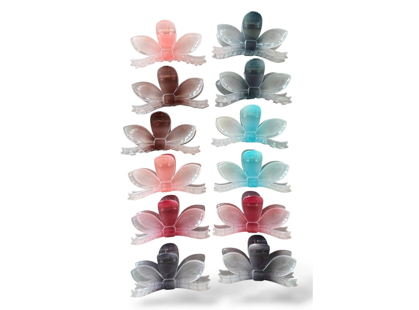 12li Karışık Renk Kurdele Figürlü Kemik Mandal Toka Set