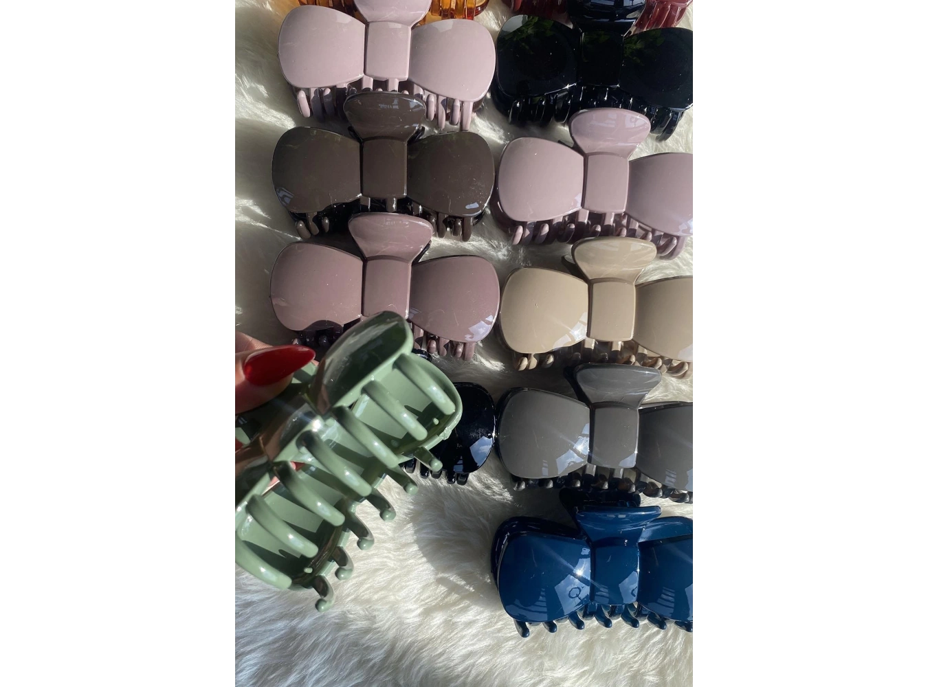 12li Karışık Renk Kurdele Figürlü Mandal Toka Set