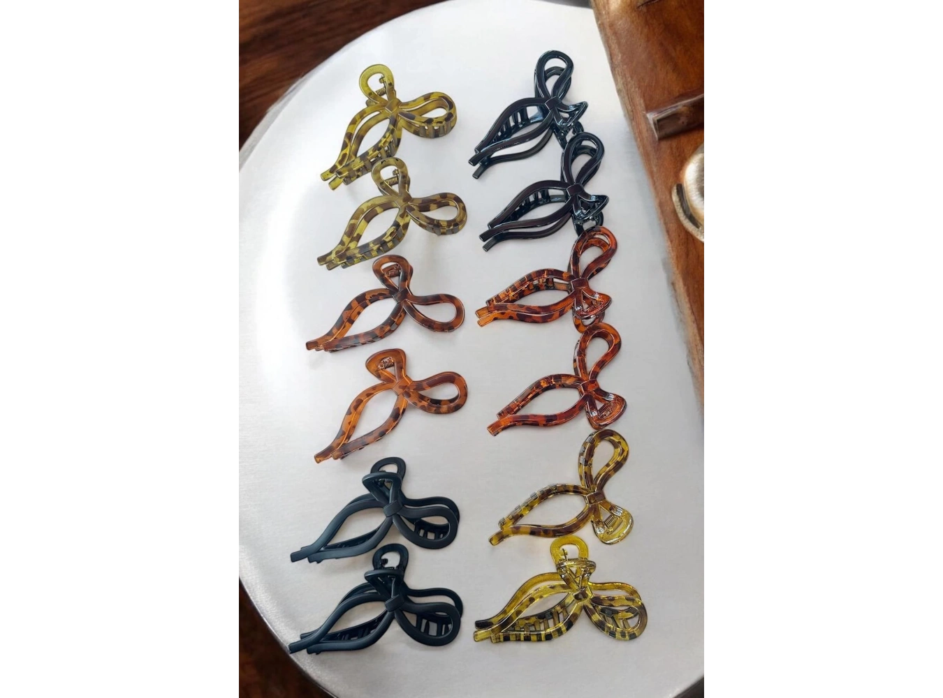 12li Karışık Renk Kurdele Figürlü Mandal Toka Set