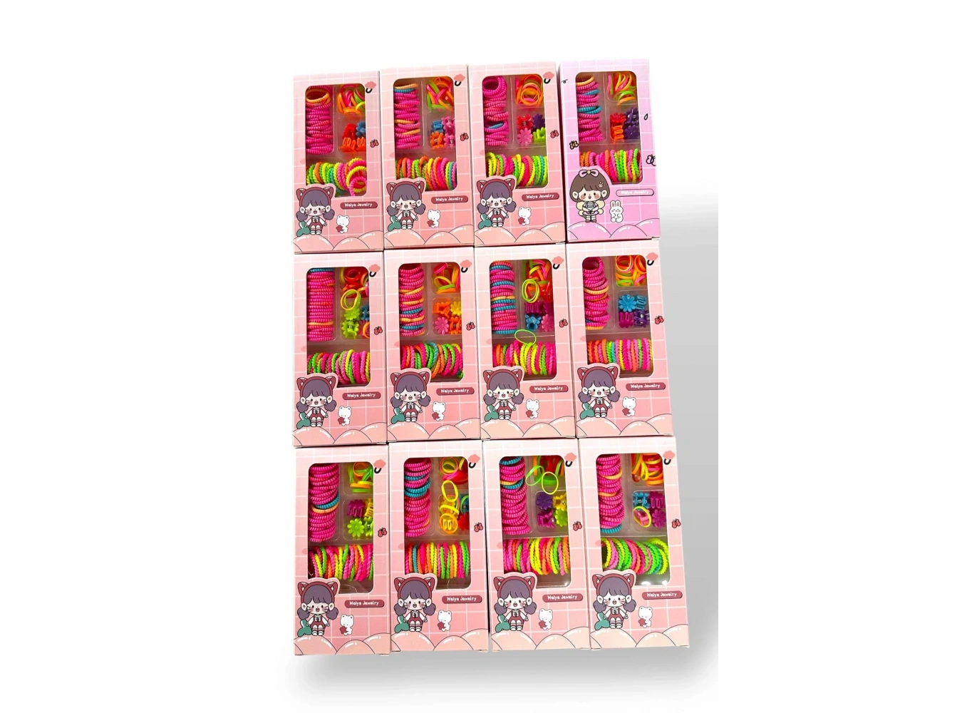 12li Karışık Renk Kutulu Lastik Toka Set