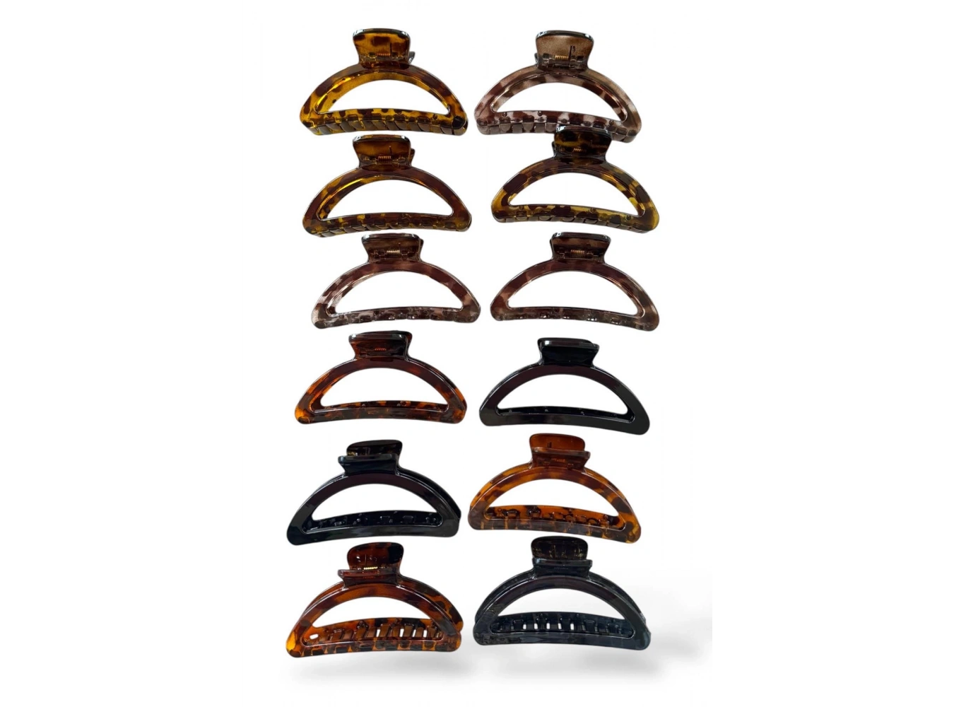 12li Karışık Renk Leopar Desenli Mandal Toka Set