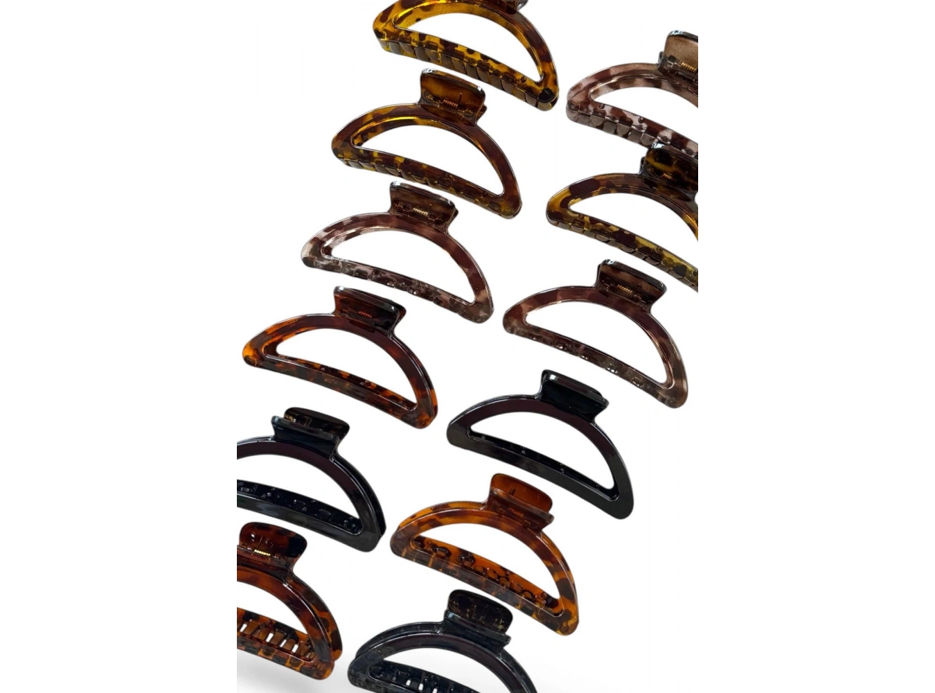 12li Karışık Renk Leopar Desenli Mandal Toka Set