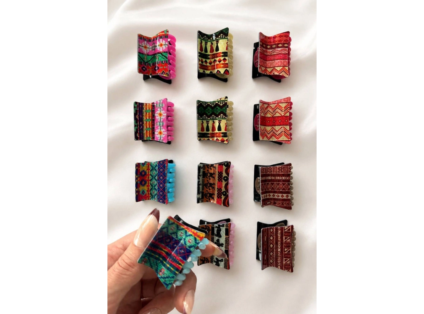 12li Karışık Renk Mandal Toka Set