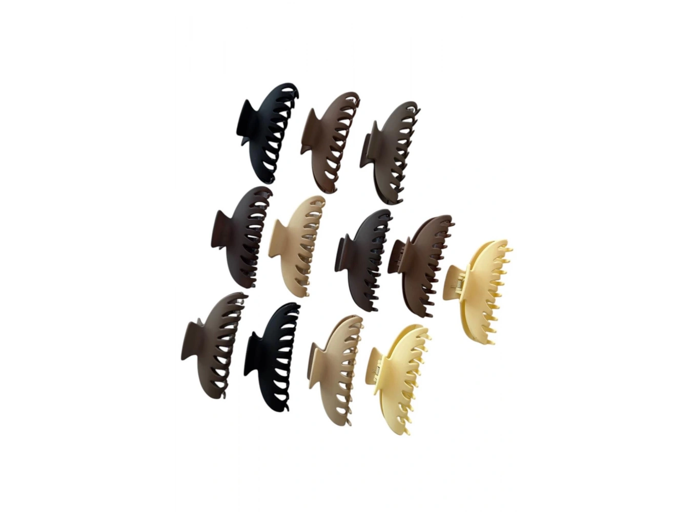 12li Karışık Renk Mat Mandal Toka Set