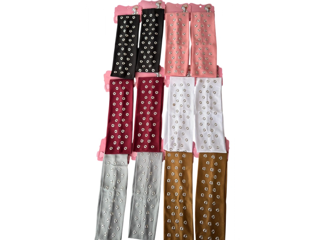 12li Karışık Renk Metal Detaylı Saç Bandı