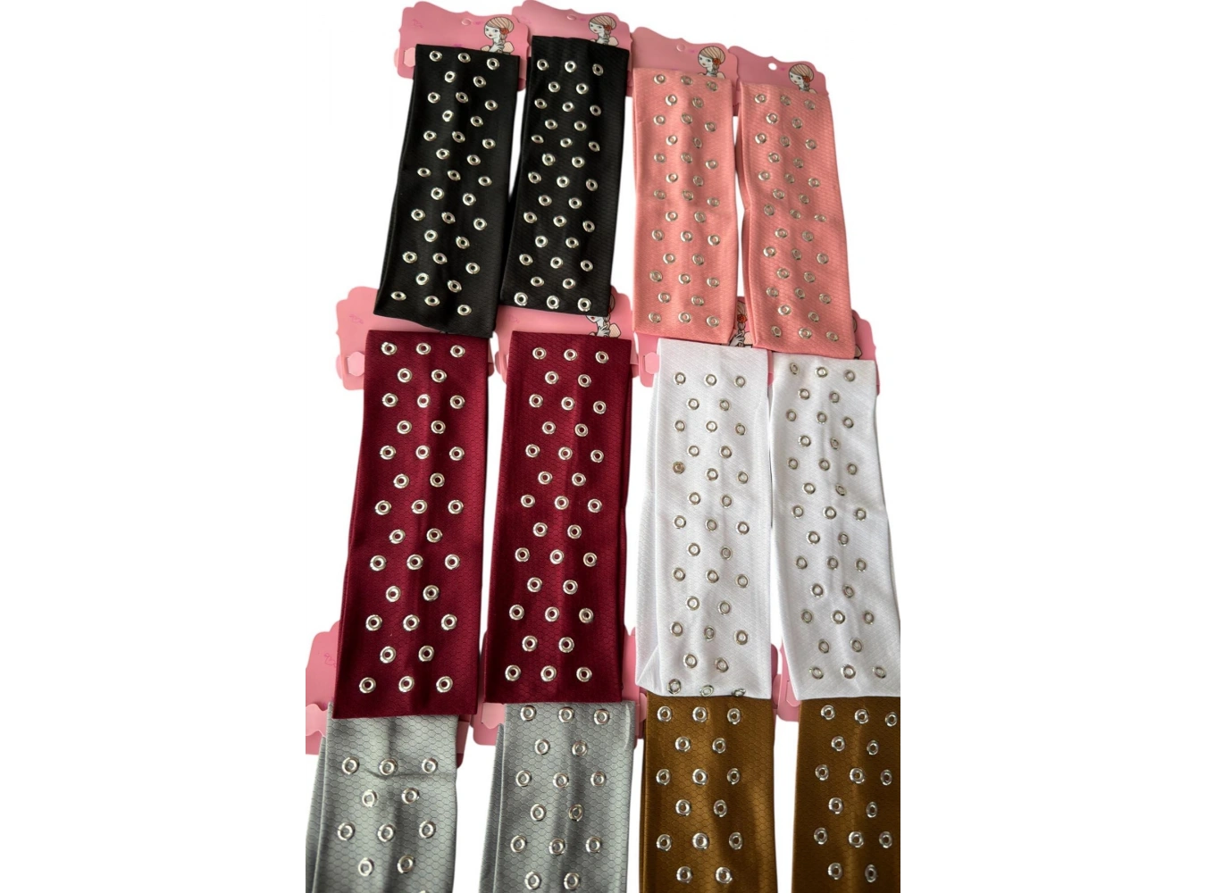 12li Karışık Renk Metal Detaylı Saç Bandı