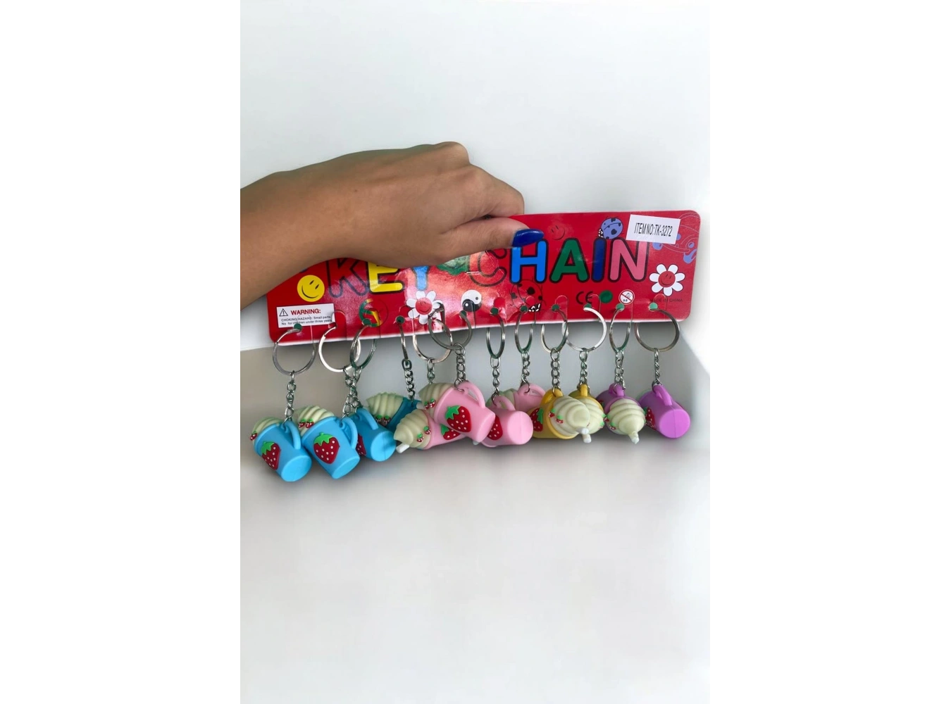 12li Karışık Renk Mılkshake Figürlü Anahtarlık Set