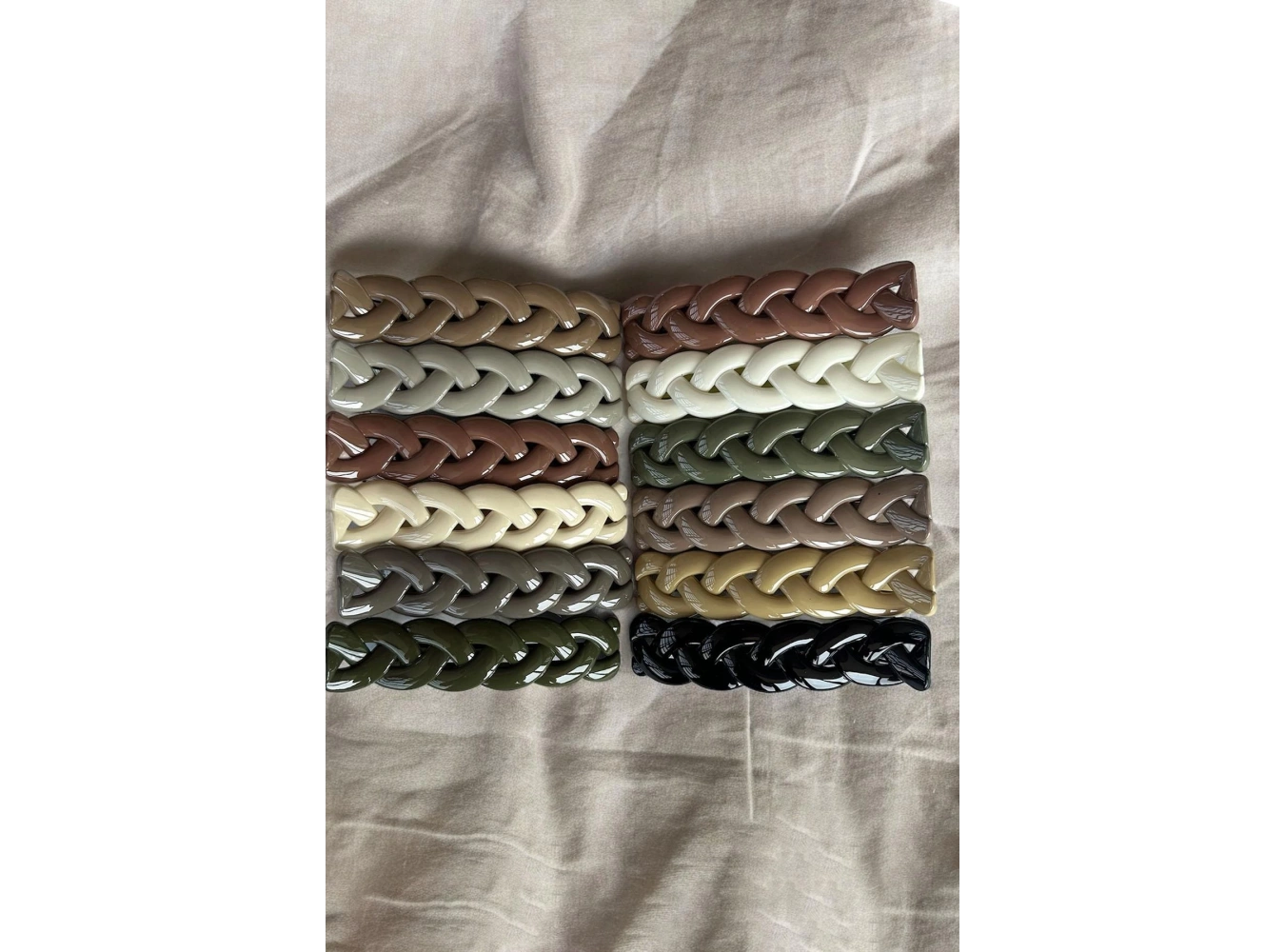 12li Karışık Renk Örgü Detaylı Pens Toka Set