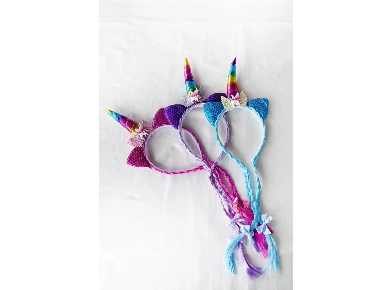 12li Karışık Renk Örgü Detaylı Unicorn Taç