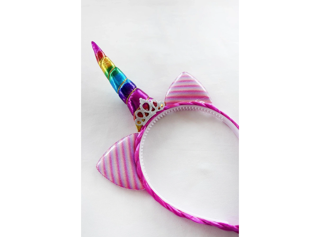 12li Karışık Renk Örgü Detaylı Unicorn Taç