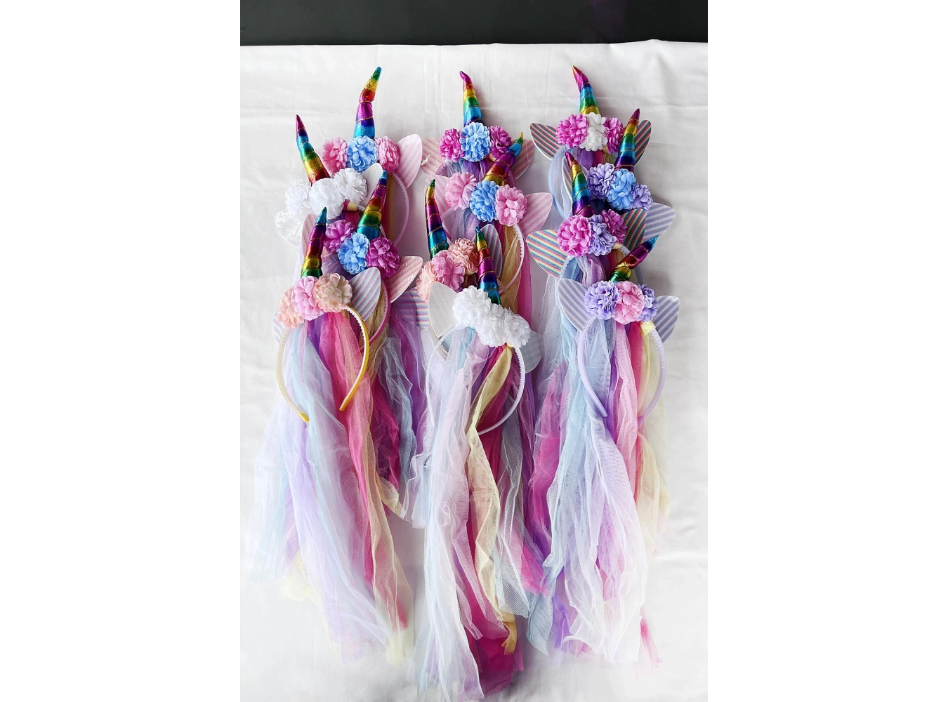 12li Karışık Renk Pelerin Detaylı Unicorn Taç