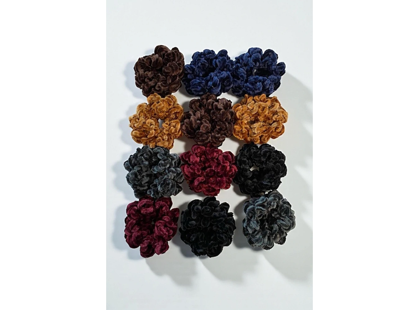 12li Karışık Renk Peluş Simit Toka Set