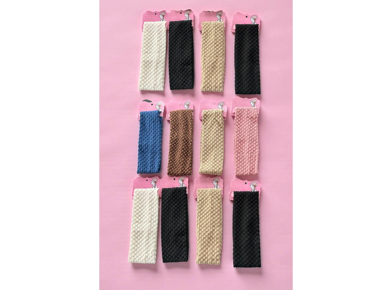 12li Karışık Renk Saç Bandı Set