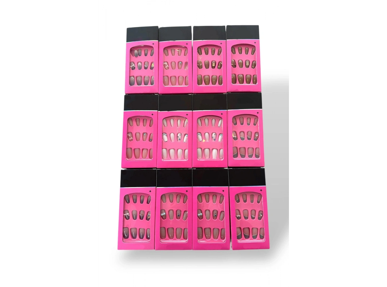 12li Karışık Renk Takma Tırnak Set