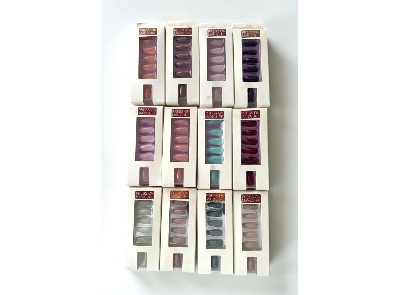 12li Karışık Renk Takma Tırnak Set