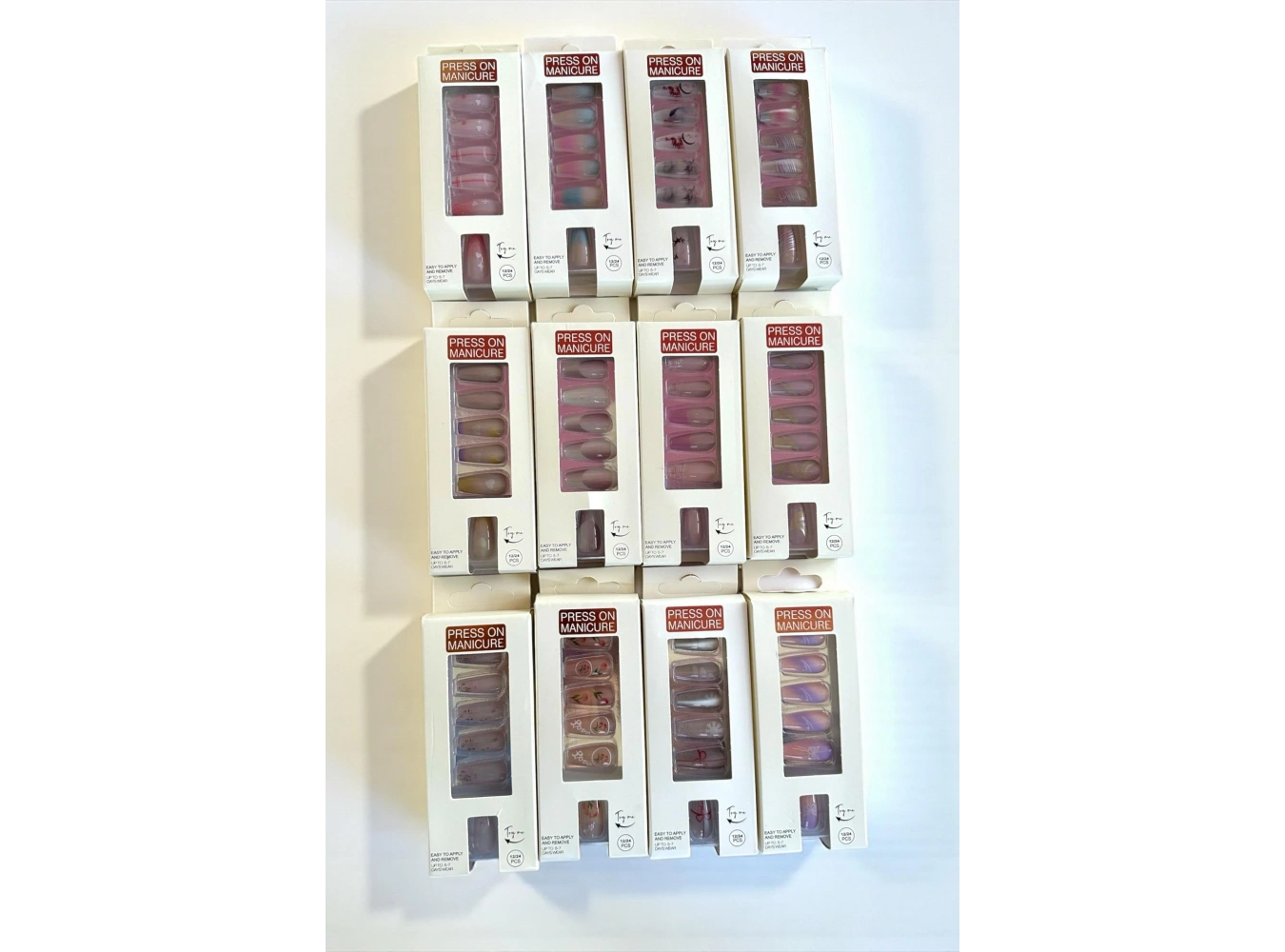 12li Karışık Renk Takma Tırnak Set