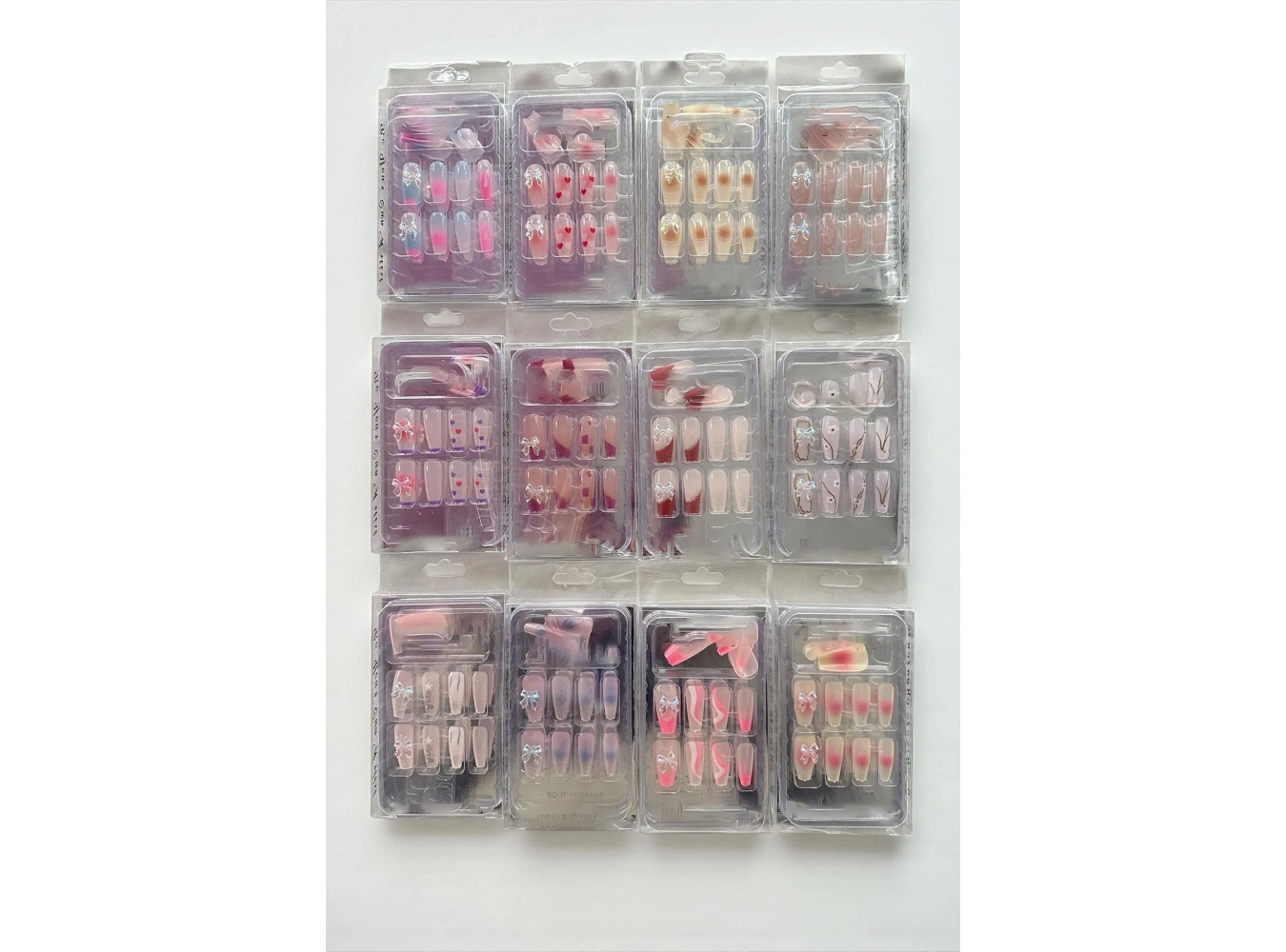 12li Karışık Renk Takma Tırnak Set