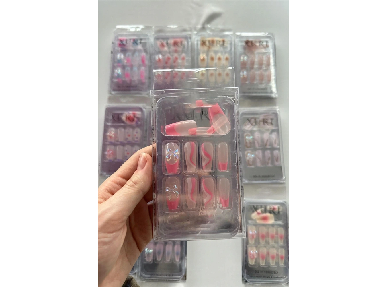 12li Karışık Renk Takma Tırnak Set