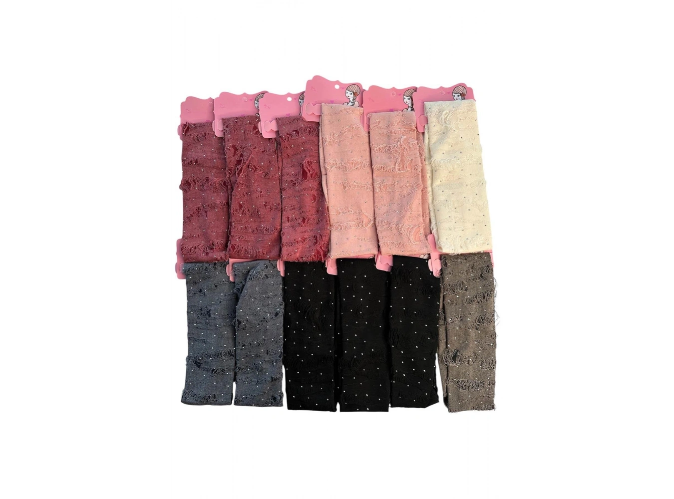 12li Karışık Renk Taş Detaylı Saç Bandı