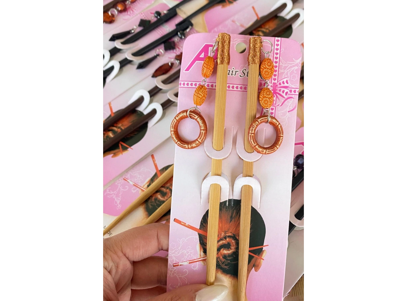 12li Karışık Renk Taş Detaylı Topuz Kalemi/ Tokası