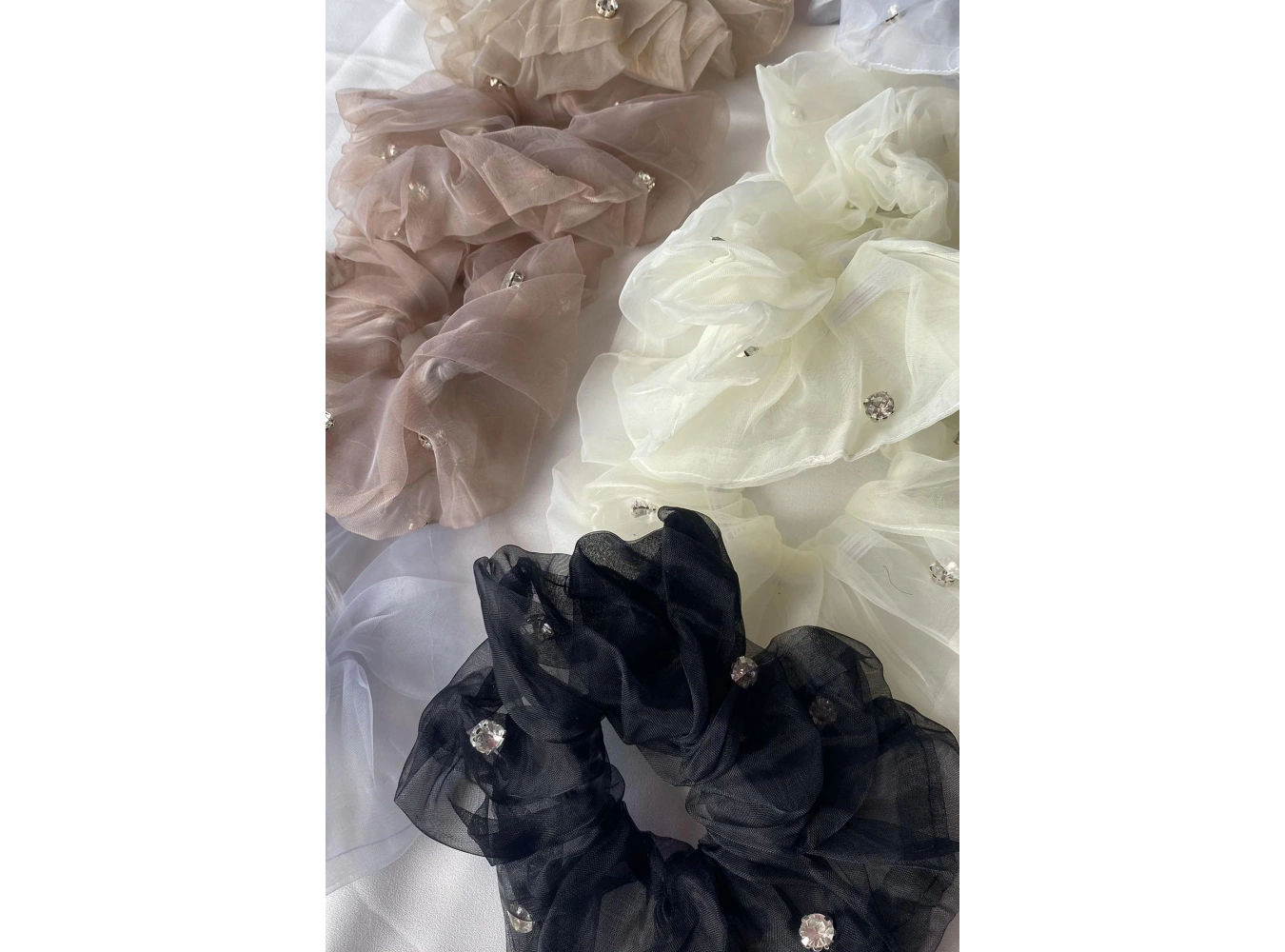 12li Karışık Renk Taş Ve Tül Detaylı Simit Toka Set