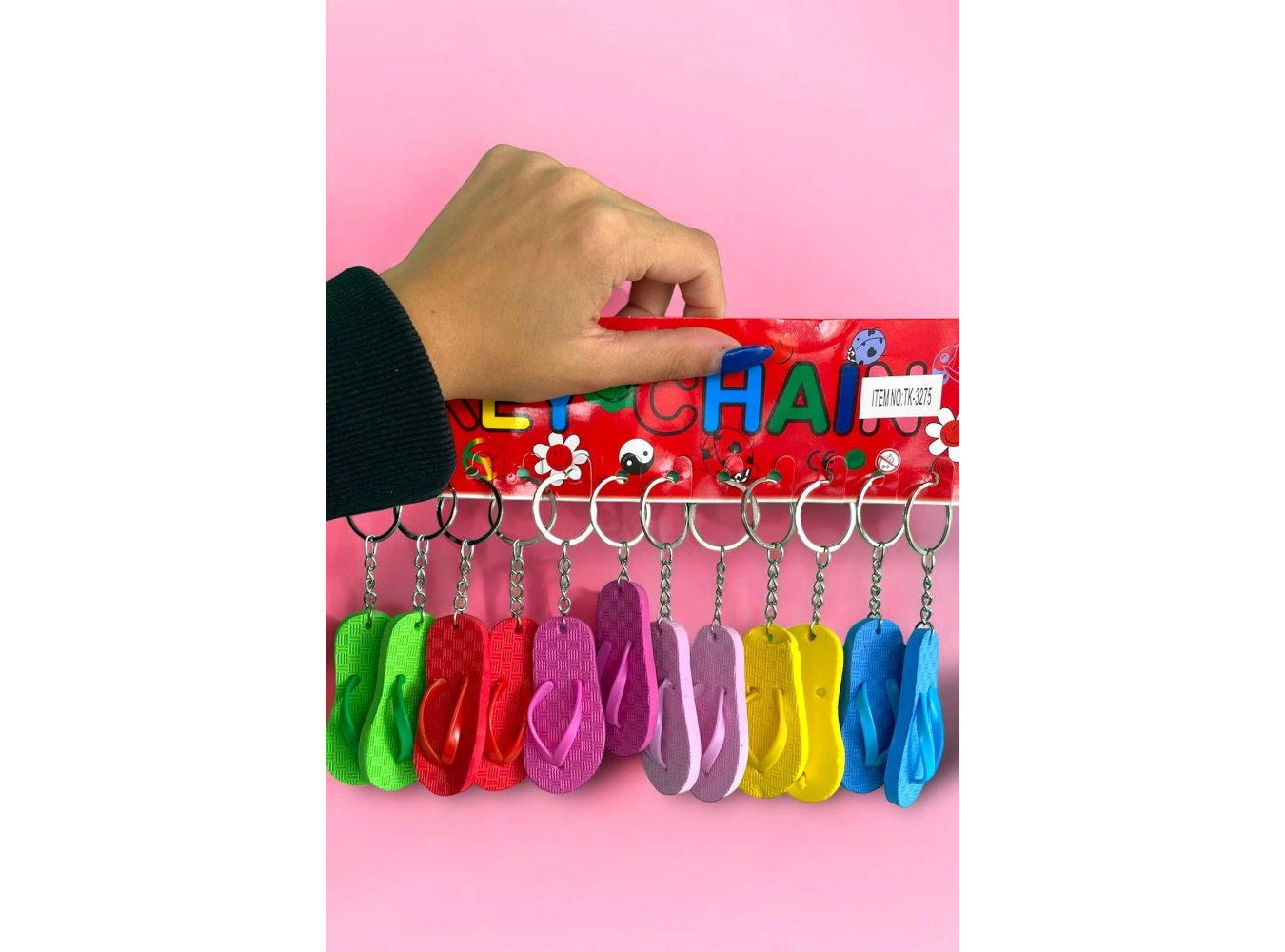 12li Karışık Renk Terlik Figürlü Anahtarlık Set